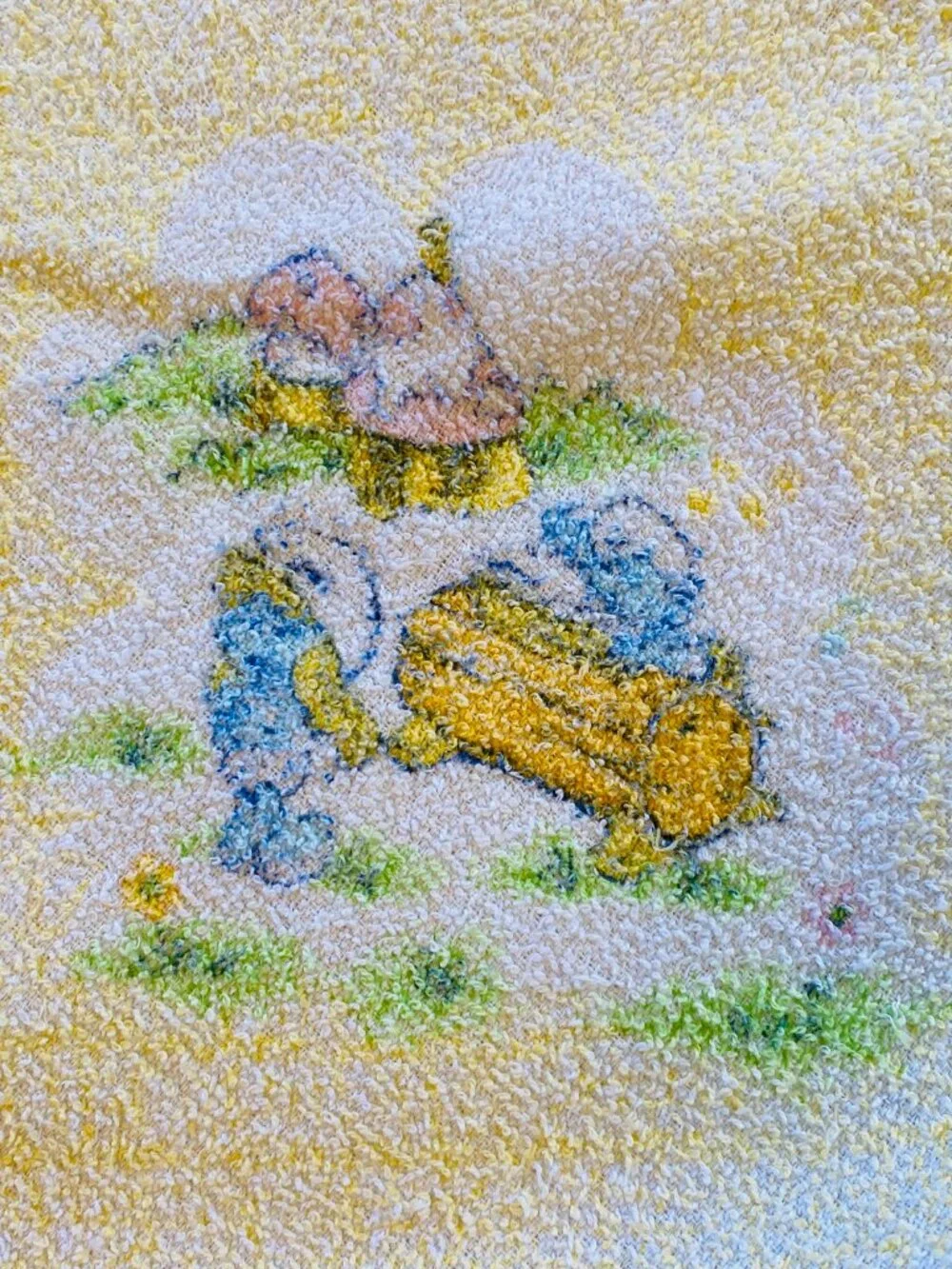 The Smurfs Vintage 1980s baby hooded bath towel 35 X 26 inches terrycloth